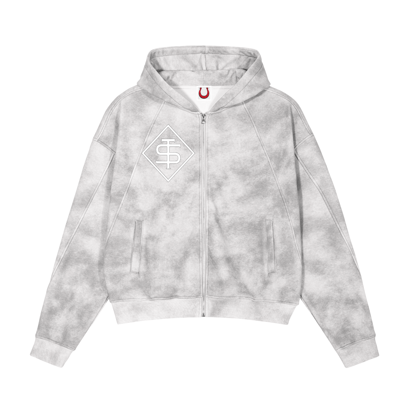 Tissui Washed Zip-Up Fleece Hoodie