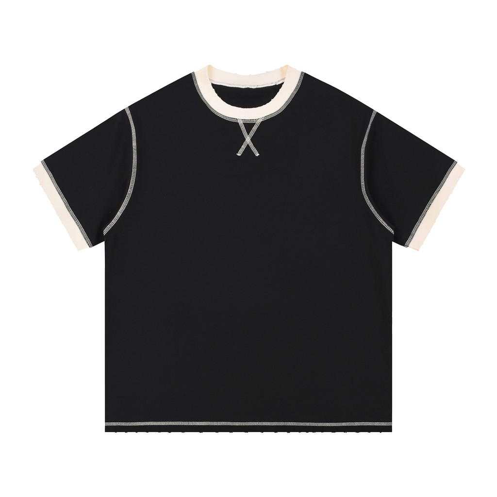 Tissui Blank Contrast-Stitched Cotton T-Shirt