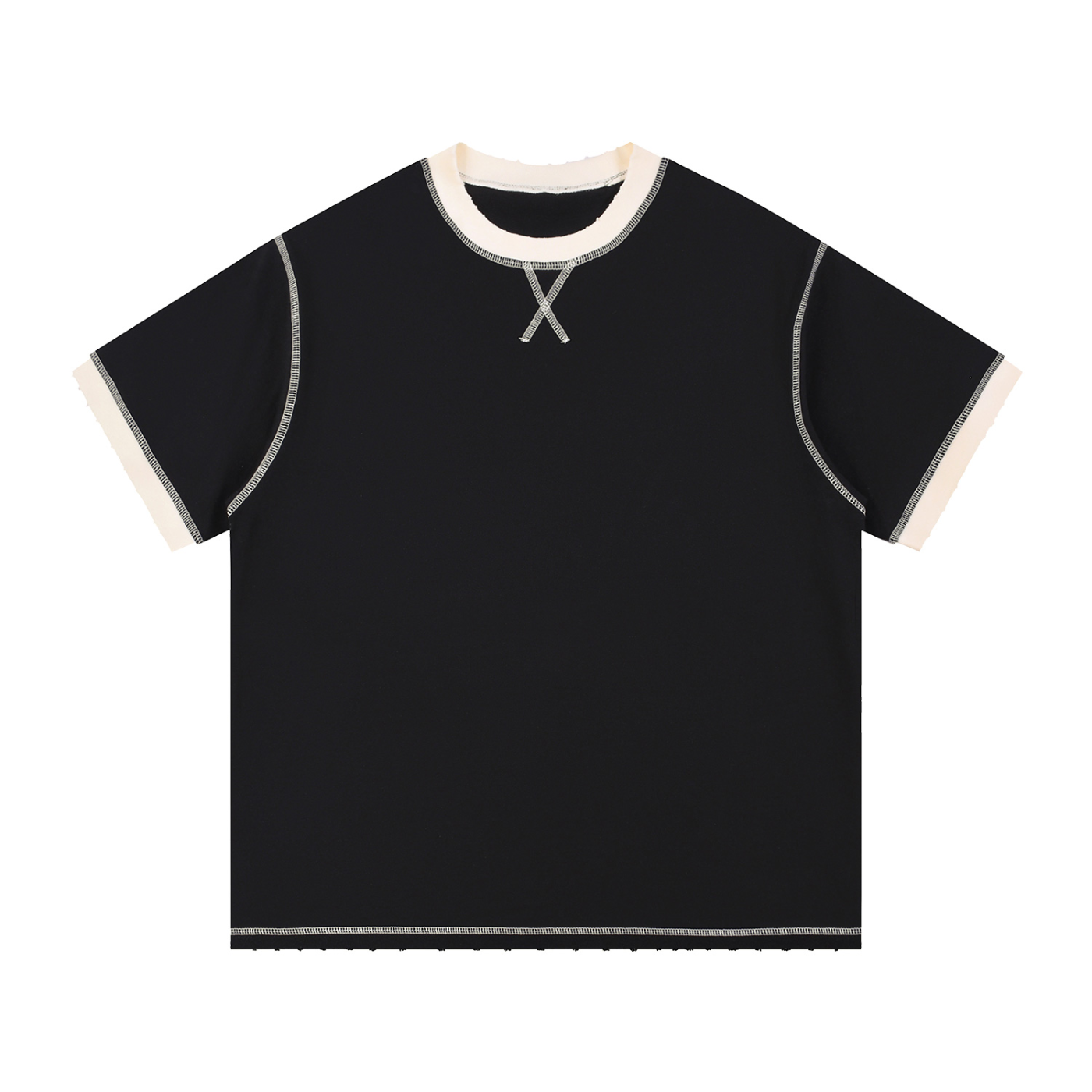 Tissui Blank Contrast-Stitched Cotton T-Shirt