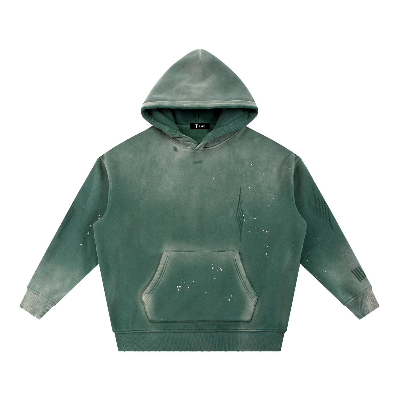 Tissui Label  Washed Frayed Fleece Hoodie