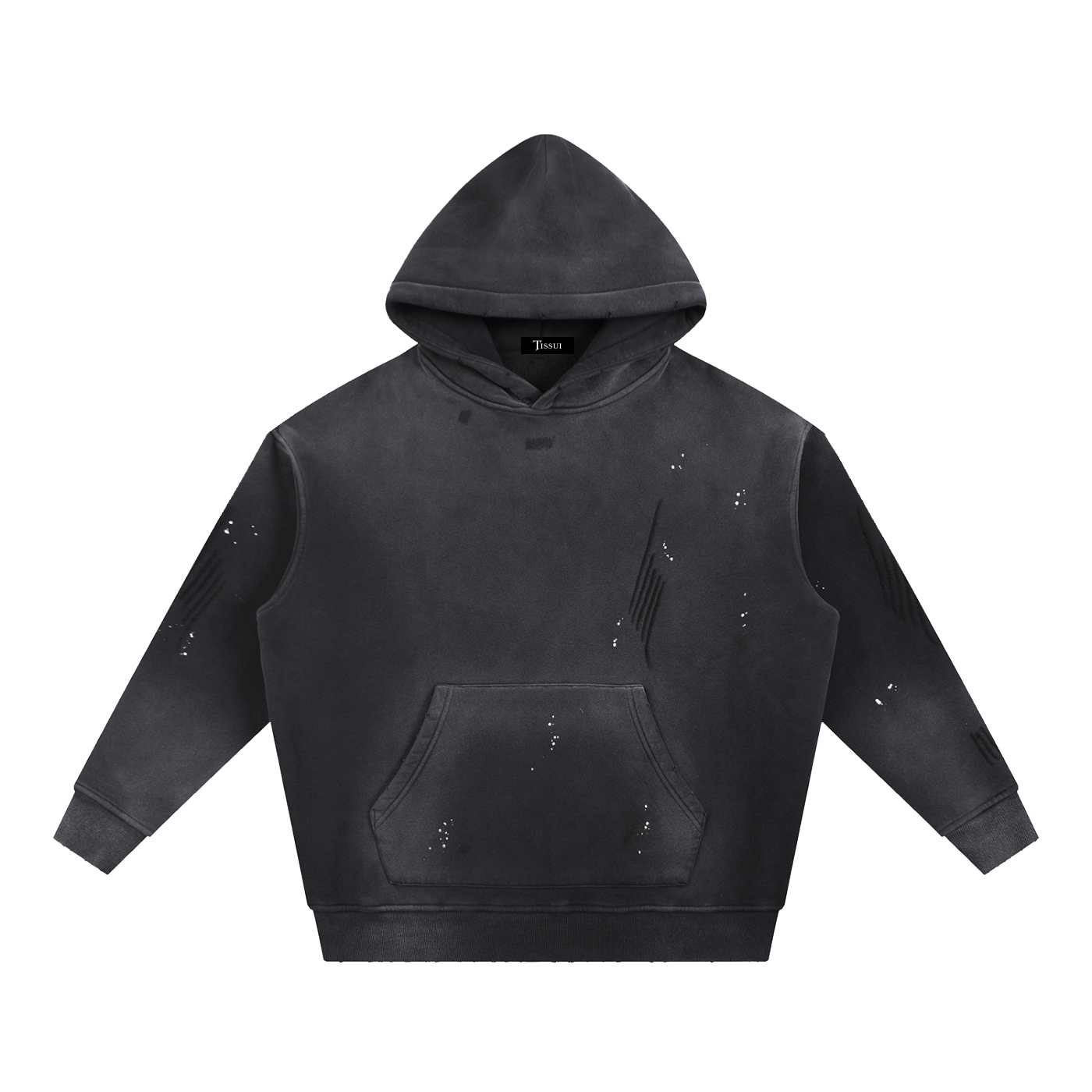 Tissui Label  Washed Frayed Fleece Hoodie