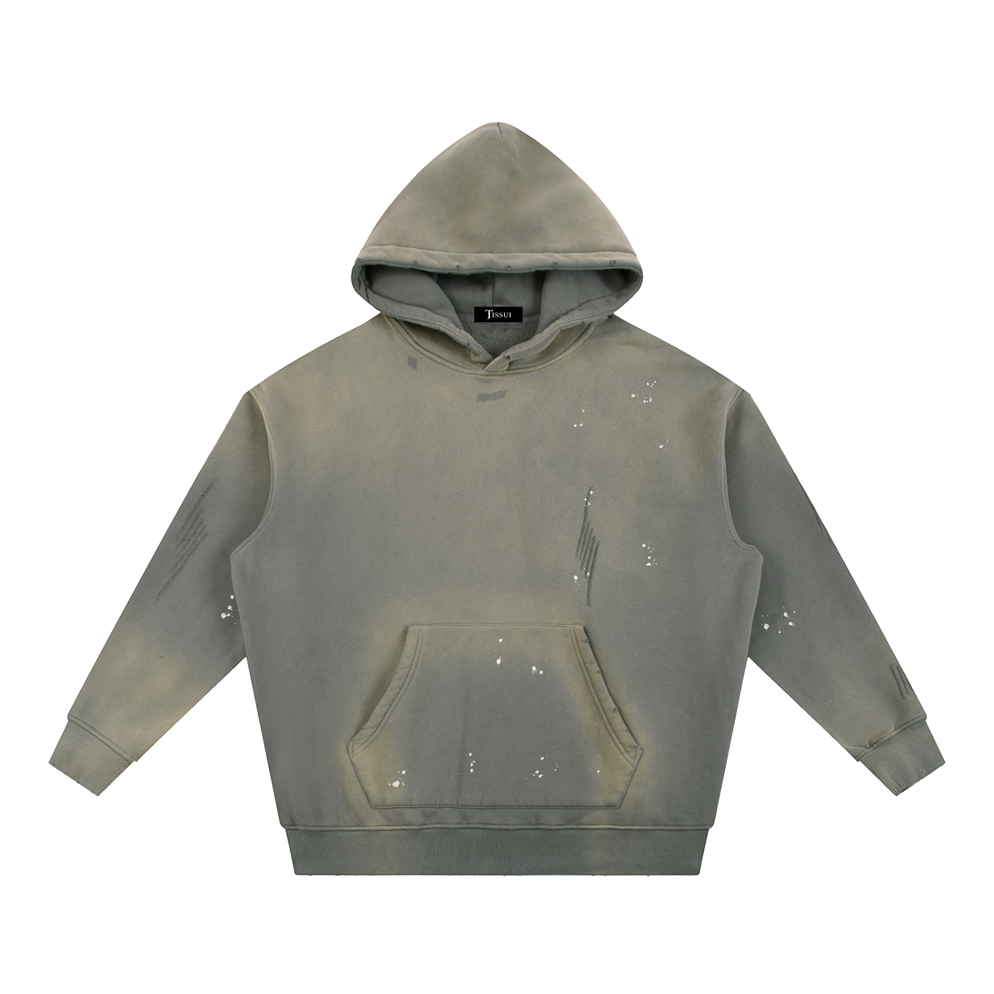 Tissui Label  Washed Frayed Fleece Hoodie