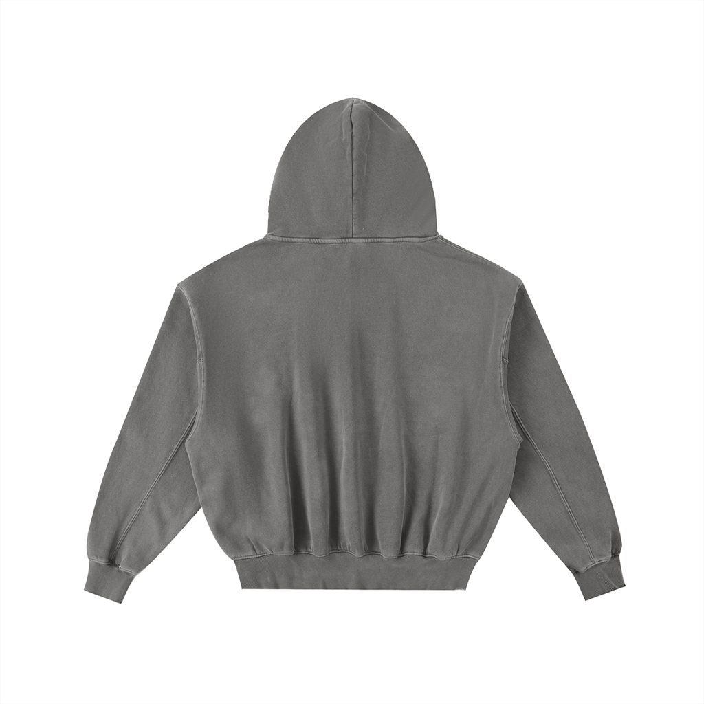 Frayed Enzyme Washed Fleece Hoodie
