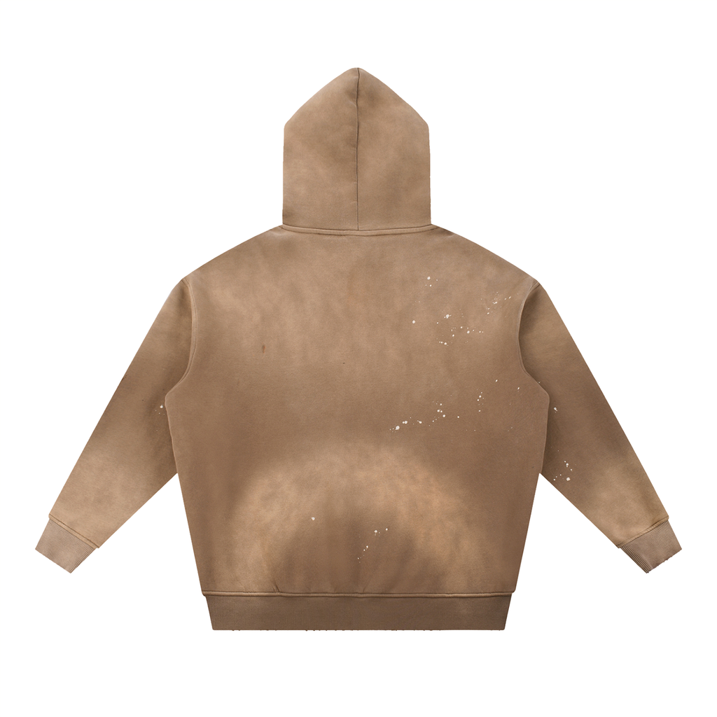 Tissui Label  Washed Frayed Fleece Hoodie