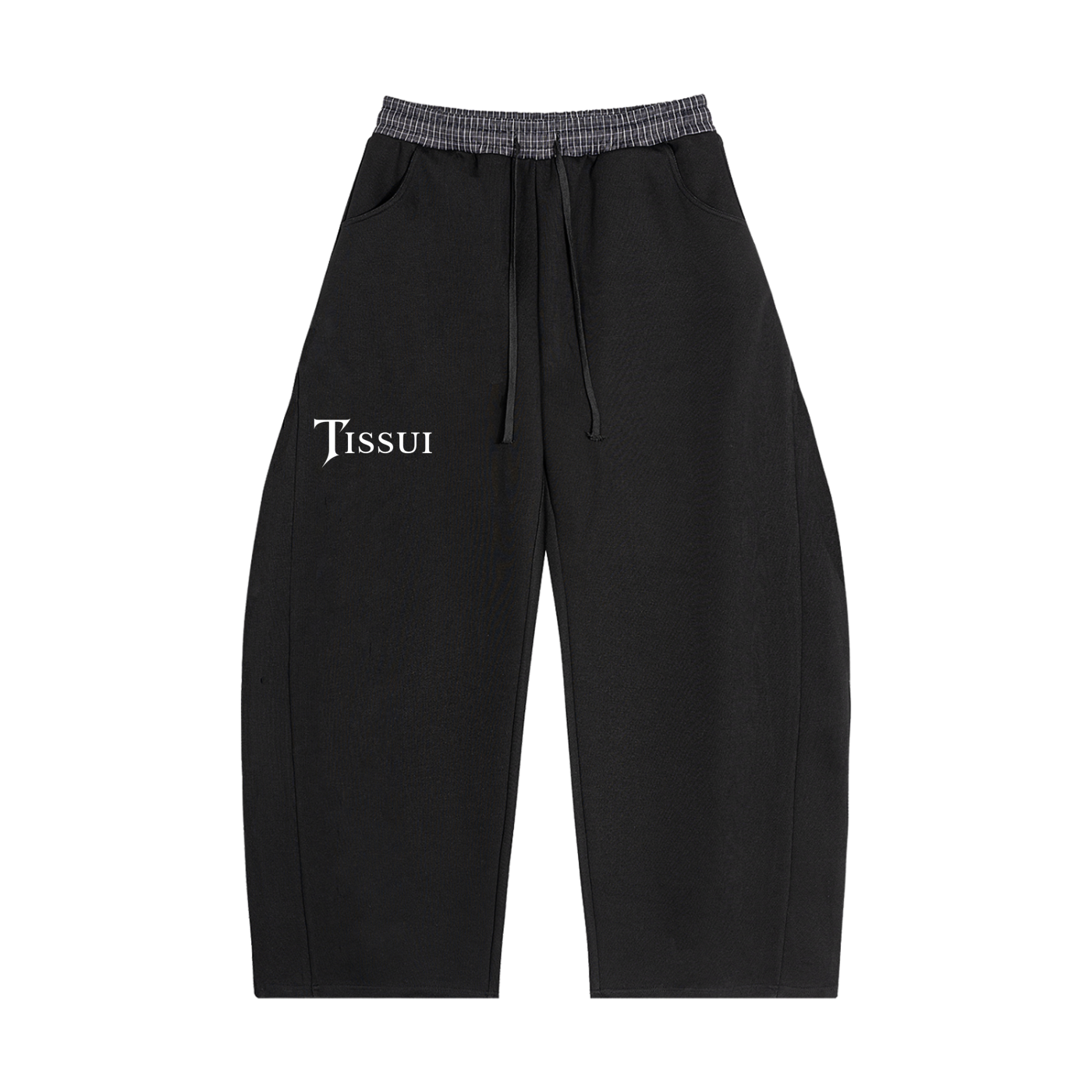 Tissui Plaid Waistband Barrel Sweatpants