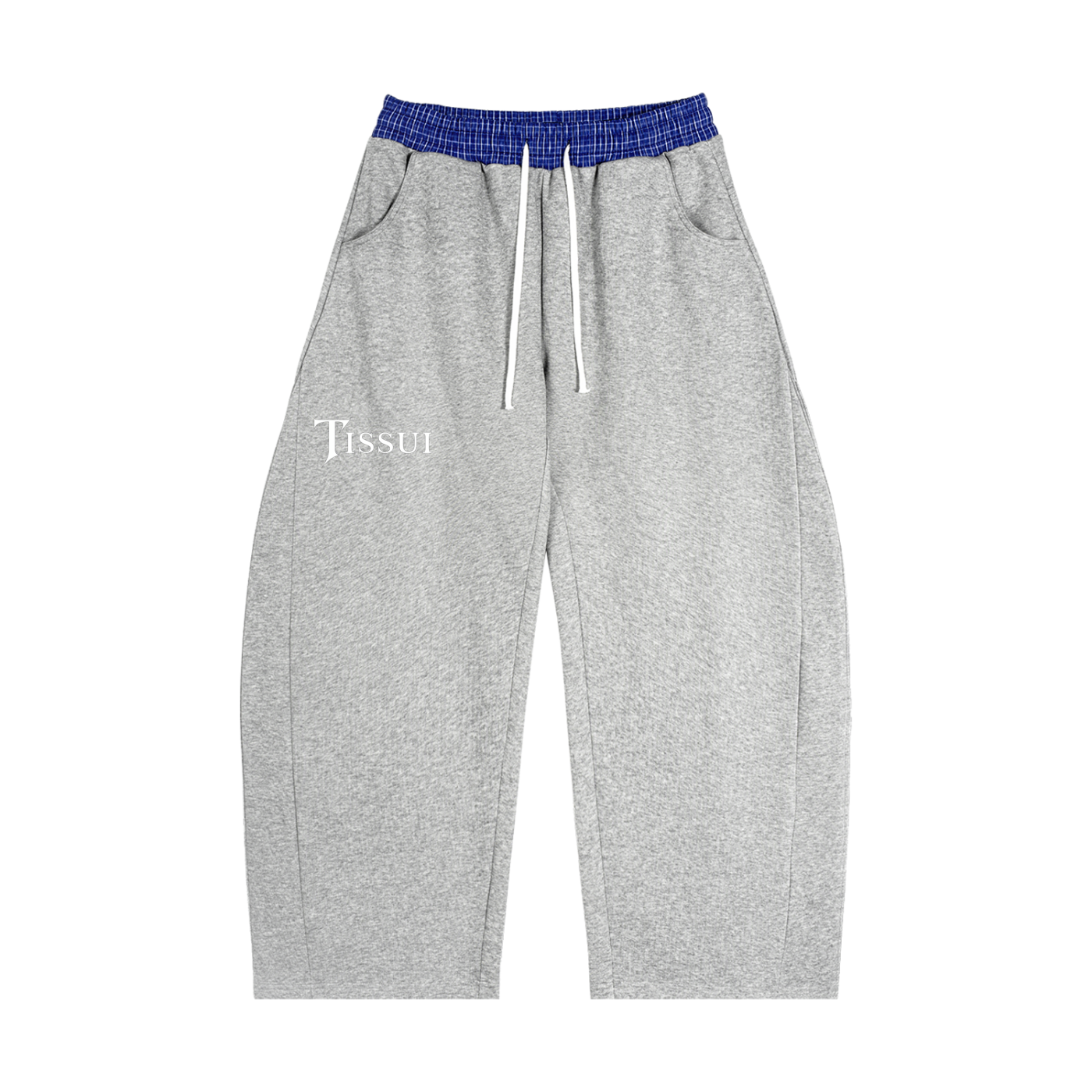 Tissui Plaid Waistband Barrel Sweatpants