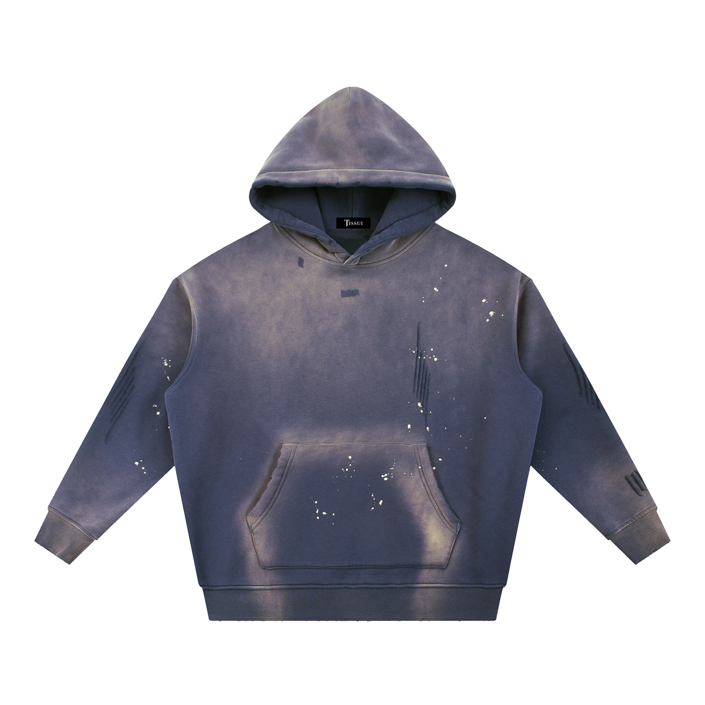 Tissui Label  Washed Frayed Fleece Hoodie